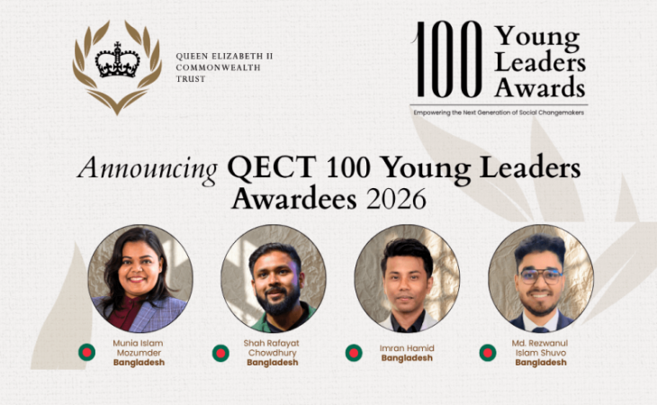 কমনওয়েলথ ১০০ তরুণ নেতার তা‌লিকায় স্থান পেলেন ৪ বাংলা‌দে‌শি