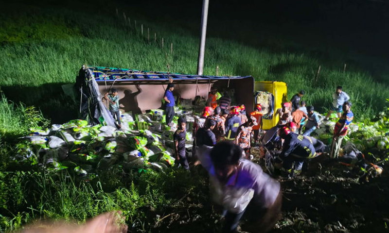 কুমিল্লায় চালের ট্রাক উল্টে নিহত ৭ শ্রমিক, আহত ৬